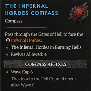 Infernal Hordes Compass (Wave Cap 6) - Torment IV